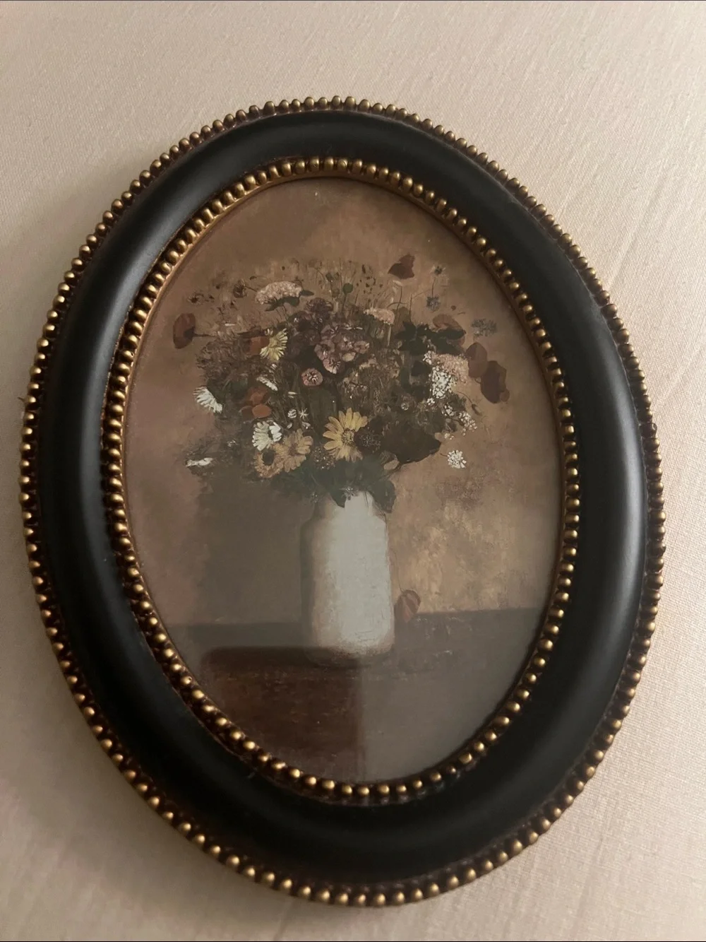 Black & Brass Oval Framed Floral Wall Art - Hearth & Hand™ with Magnolia